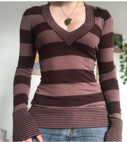 Sophia Striped Long Sleeve Top - Y2K Summer, 90S Fashion, Grunge, Retro, Pastel Goth Outfit Sophia Striped Long Sleeve Top - Y2K Summer, 90S Fashion, Grunge, Retro, Pastel Goth Outfit