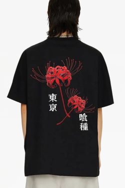 Spider Lily Shirt - Y2K Summer Grunge Top, 90S Fashion, Retro Y2K Club Outfit, Pastel Goth Style