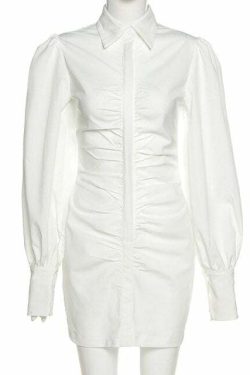 Talita Ruched Shirt Dress - Y2K Summer, 90S Fashion, Grunge, Retro, Y2K Party & Club Out