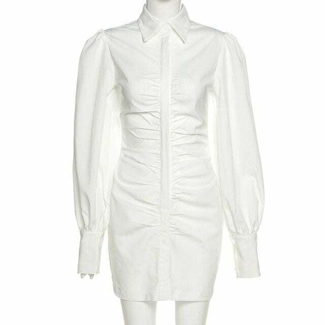 Talita Ruched Shirt Dress - Y2K Summer, 90S Fashion, Grunge, Retro, Y2K Party & Club Out