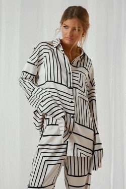 Tokyo Striped Set - Y2K Summer & 90S Fashion, Grunge Outfits, Retro Style, Y2K Club & Party