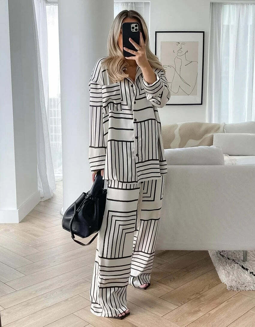 Tokyo Striped Set - Y2K Summer & 90S Fashion, Grunge Outfits, Retro Style, Y2K Club & Party Tokyo Striped Set - Y2K Summer & 90S Fashion, Grunge Outfits, Retro Style, Y2K Club & Party