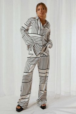 Tokyo Striped Set - Y2K Summer & 90S Fashion, Grunge Outfits, Retro Style, Y2K Club & Party