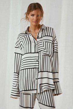 Tokyo Striped Set - Y2K Summer & 90S Fashion, Grunge Outfits, Retro Style, Y2K Club & Party