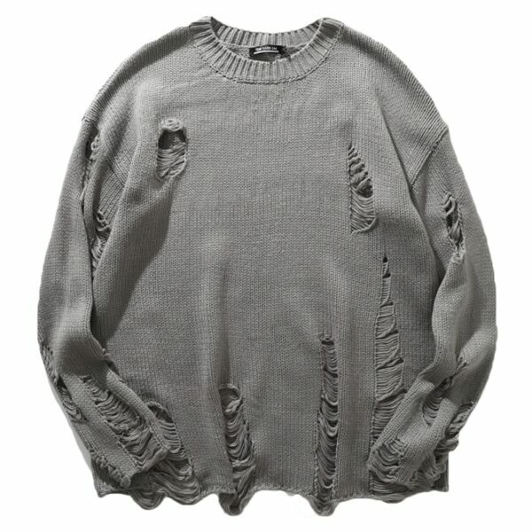 Una Distressed Sweater - Y2K Grunge, 90S Fashion, Retro Style, Summer Y2K Outfits, Gothic Y2 Una Distressed Sweater - Y2K Grunge, 90S Fashion, Retro Style, Summer Y2K Outfits, Gothic Y2