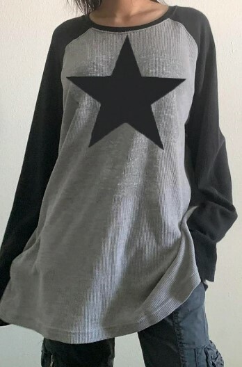 Valerie Long Sleeve Star Top - Y2K Summer, 90S Grunge, Retro, Pastel Goth, Y2K Party Outfit Valerie Long Sleeve Star Top - Y2K Summer, 90S Grunge, Retro, Pastel Goth, Y2K Party Outfit