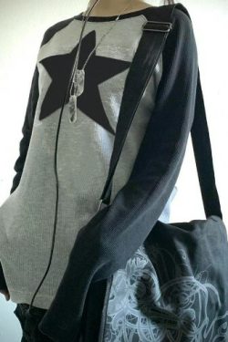 Valerie Long Sleeve Star Top - Y2K Summer, 90S Grunge, Retro, Pastel Goth, Y2K Party Outfit