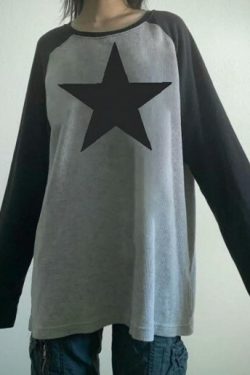 Valerie Long Sleeve Star Top - Y2K Summer, 90S Grunge, Retro, Pastel Goth, Y2K Party Outfit