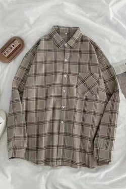 Vintage Plaid Shirt - Y2K Summer Grunge, 90S Retro, Pastel Goth, Y2K Club & Party Outfits