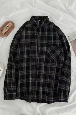 Vintage Plaid Shirt - Y2K Summer Grunge, 90S Retro, Pastel Goth, Y2K Club & Party Outfits