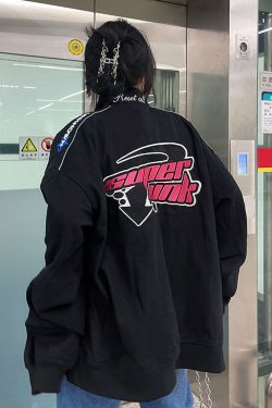 Vintage Racer Jacket - Y2K Summer, 90S Grunge, Retro Hip Hop, Pastel Goth, Y2K Party Outfit