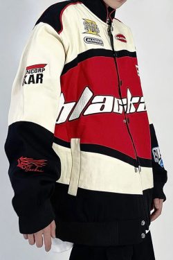 Vintage Racing Jacket - Y2K Summer, 90S Grunge, Retro Hip Hop, Pastel Goth, Y2K Party Outfit