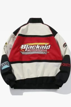 Vintage Racing Jacket - Y2K Summer, 90S Grunge, Retro Hip Hop, Pastel Goth, Y2K Party Outfit
