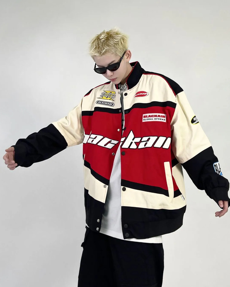 Vintage Racing Jacket - Y2K Summer, 90S Grunge, Retro Hip Hop, Pastel Goth, Y2K Party Outfit