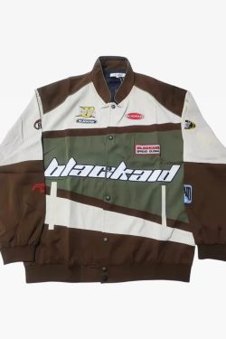 Vintage Racing Jacket - Y2K Summer, 90S Grunge, Retro Hip Hop, Pastel Goth, Y2K Party Outfit