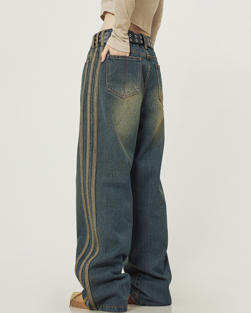 Vintage Wide Leg Jeans - Y2K Summer, 90S Grunge, Retro Hip Hop, Pastel Goth, Y2K Popstar Style