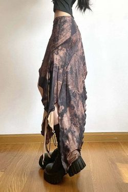 Vintage Y2K Grunge Irregular Ruffled Bandage Skirt - Retro 90S Summer Streetwear For Women