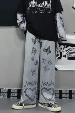 Violet Hell And Butterflies Pants - Y2K Summer Grunge Outfit, 90S Fashion, Retro Style, Y2K Fit