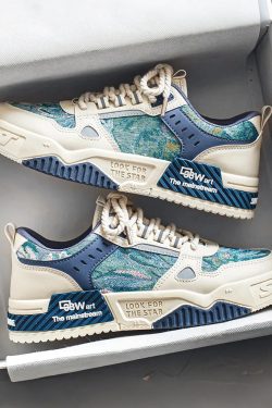 White And Blue Sneakers - Y2K Summer, 90S Grunge, Retro Hip Hop, Y2K Club, Pastel Goth Fashion