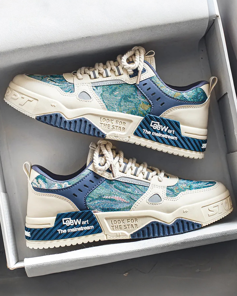 White And Blue Sneakers - Y2K Summer, 90S Grunge, Retro Hip Hop, Y2K Club, Pastel Goth Fashion White And Blue Sneakers - Y2K Summer, 90S Grunge, Retro Hip Hop, Y2K Club, Pastel Goth Fashion