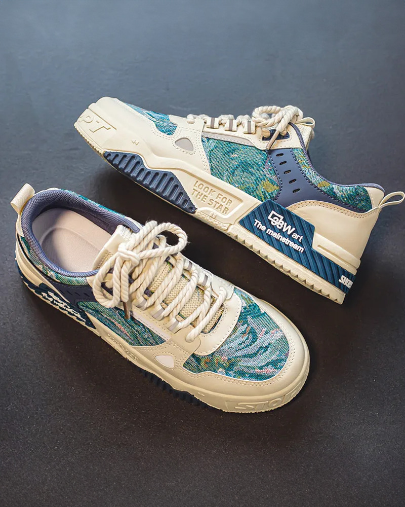 White And Blue Sneakers - Y2K Summer, 90S Grunge, Retro Hip Hop, Y2K Club, Pastel Goth Fashion White And Blue Sneakers - Y2K Summer, 90S Grunge, Retro Hip Hop, Y2K Club, Pastel Goth Fashion