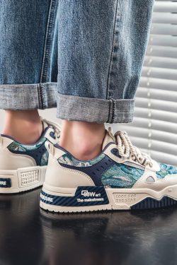 White And Blue Sneakers - Y2K Summer, 90S Grunge, Retro Hip Hop, Y2K Club, Pastel Goth Fashion