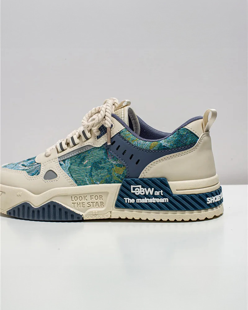 White And Blue Sneakers - Y2K Summer, 90S Grunge, Retro Hip Hop, Y2K Club, Pastel Goth Fashion White And Blue Sneakers - Y2K Summer, 90S Grunge, Retro Hip Hop, Y2K Club, Pastel Goth Fashion