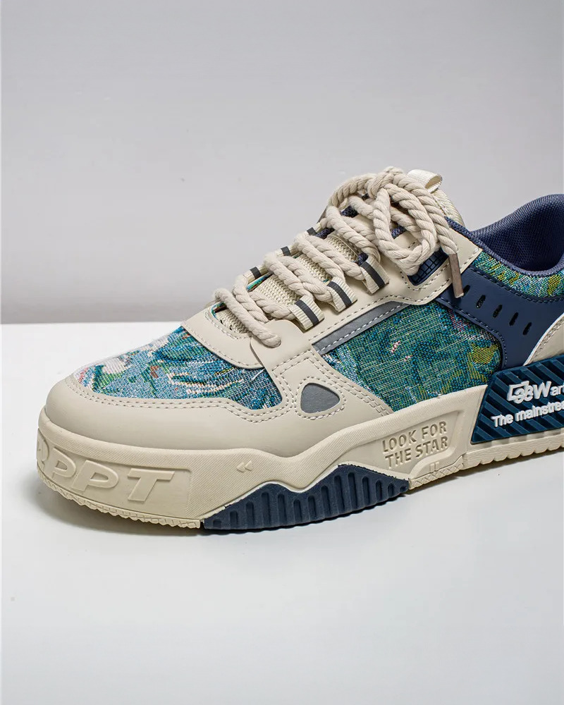 White And Blue Sneakers - Y2K Summer, 90S Grunge, Retro Hip Hop, Y2K Club, Pastel Goth Fashion White And Blue Sneakers - Y2K Summer, 90S Grunge, Retro Hip Hop, Y2K Club, Pastel Goth Fashion