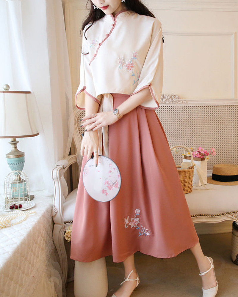 White And Pink Kimono Set - Y2K Summer Outfit, 90S Fashion, Grunge, Retro Style, Pastel Goth White And Pink Kimono Set - Y2K Summer Outfit, 90S Fashion, Grunge, Retro Style, Pastel Goth