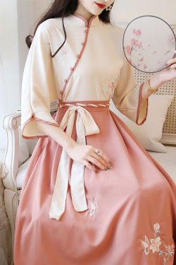 White And Pink Kimono Set - Y2K Summer Outfit, 90S Fashion, Grunge, Retro Style, Pastel Goth