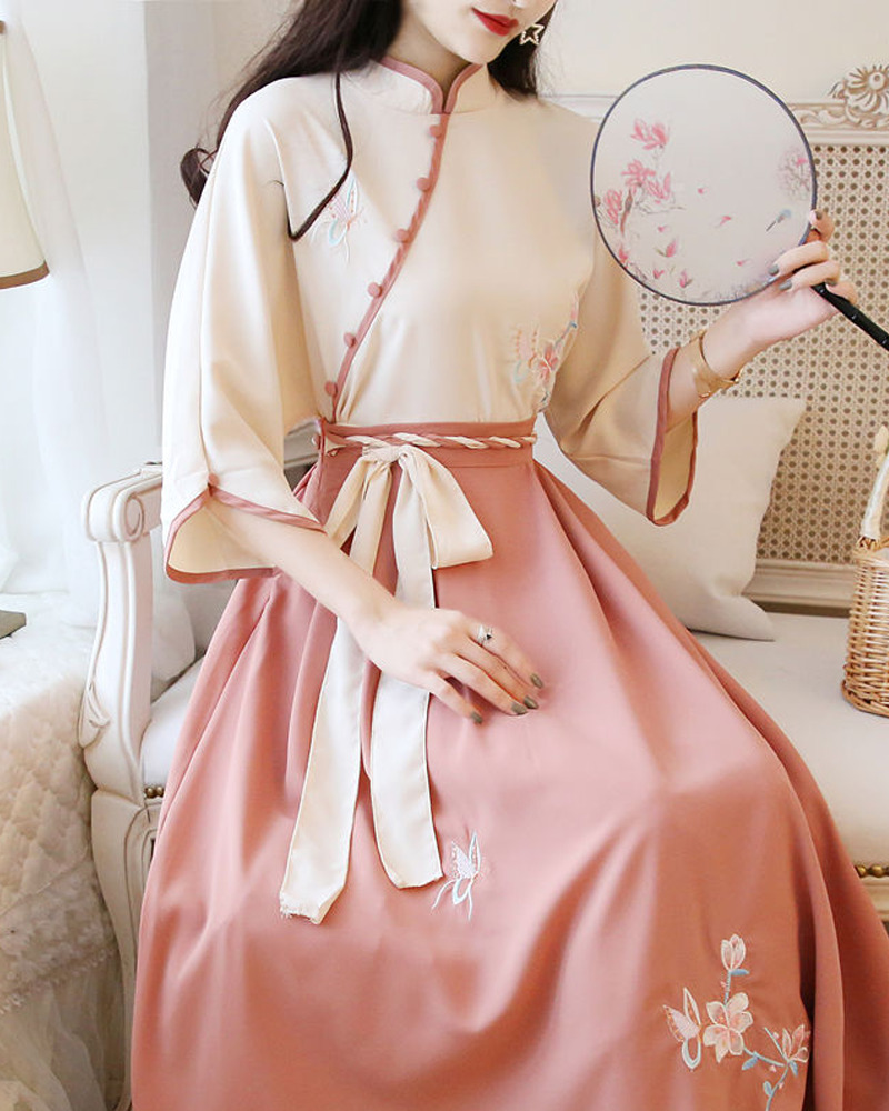 White And Pink Kimono Set - Y2K Summer Outfit, 90S Fashion, Grunge, Retro Style, Pastel Goth White And Pink Kimono Set - Y2K Summer Outfit, 90S Fashion, Grunge, Retro Style, Pastel Goth