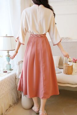 White And Pink Kimono Set - Y2K Summer Outfit, 90S Fashion, Grunge, Retro Style, Pastel Goth