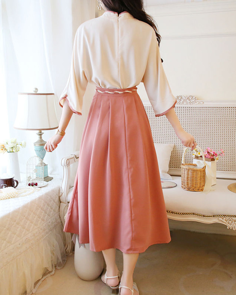 White And Pink Kimono Set - Y2K Summer Outfit, 90S Fashion, Grunge, Retro Style, Pastel Goth White And Pink Kimono Set - Y2K Summer Outfit, 90S Fashion, Grunge, Retro Style, Pastel Goth