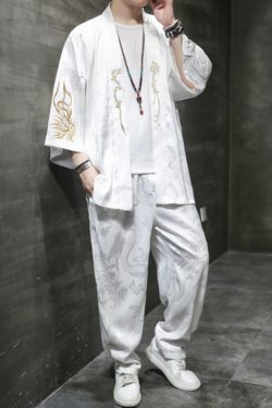 White Kimono With Pants