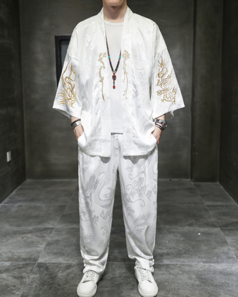 White Kimono With Pants White Kimono With Pants