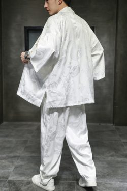 White Kimono With Pants