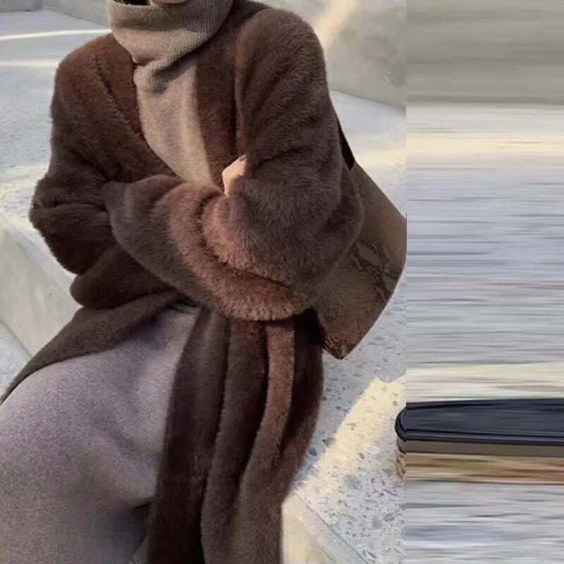 White Long Cardigan - Y2K Grunge, 90S Retro, Knitted Fluffy Cashmere Sweater Coat, Vintage Style White Long Cardigan - Y2K Grunge, 90S Retro, Knitted Fluffy Cashmere Sweater Coat, Vintage Style