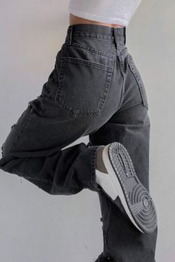 Willow Distressed Jeans - Y2K Summer Grunge, 90S Retro, Gothic Y2K, Hip Hop Fashion, Y2K