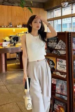 Y2K Aesthetic Backless Knitted Vest - Sexy Slim Hollow Out Tank Top, Summer Fairy Cropped Tee