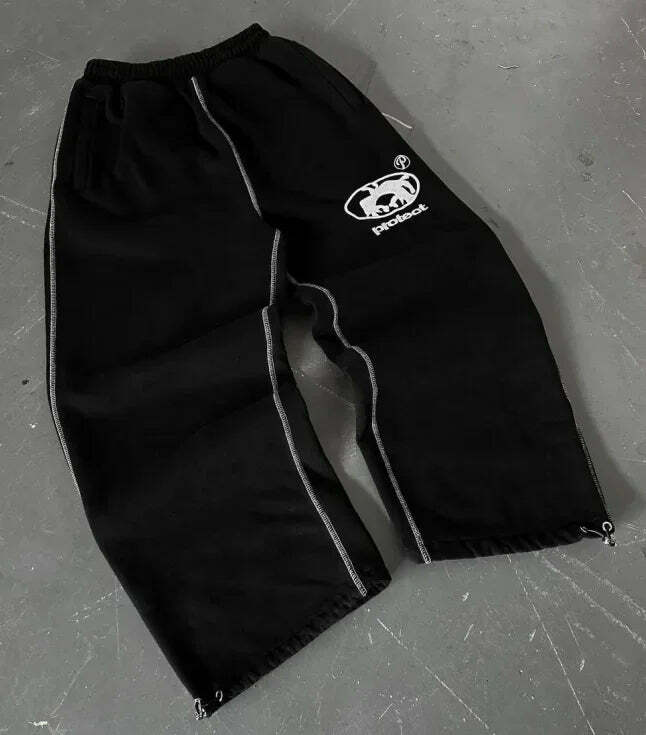 Y2K Aesthetic Striped Baggy Sweatpants - Hip-Hop Street Style, Grunge, Retro 90S Fashion Y2K Aesthetic Striped Baggy Sweatpants - Hip-Hop Street Style, Grunge, Retro 90S Fashion