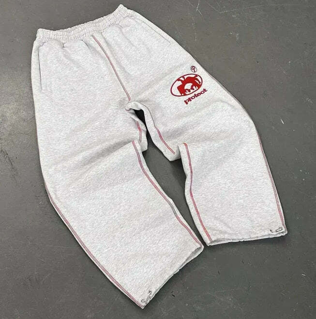 Y2K Aesthetic Striped Baggy Sweatpants - Hip-Hop Street Style, Grunge, Retro 90S Fashion Y2K Aesthetic Striped Baggy Sweatpants - Hip-Hop Street Style, Grunge, Retro 90S Fashion