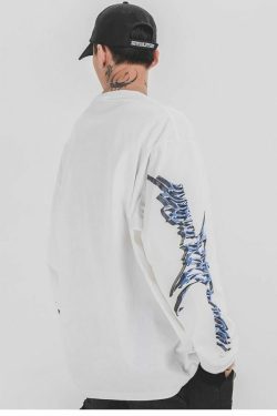 Y2K Angel Print Sweatshirt - Retro 90S Grunge, Summer Y2K Outfits, Pastel Goth Fashion