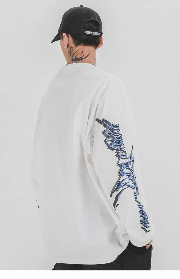 Y2K Angel Print Sweatshirt - Retro 90S Grunge, Summer Y2K Outfits, Pastel Goth Fashion