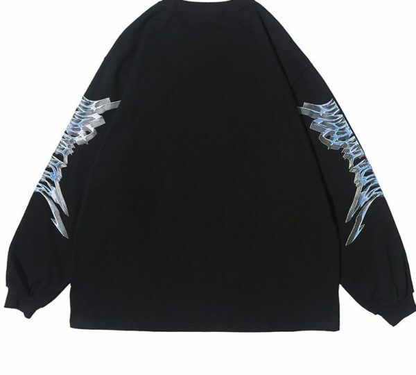 Y2K Angel Print Sweatshirt - Retro 90S Grunge, Summer Y2K Outfits, Pastel Goth Fashion