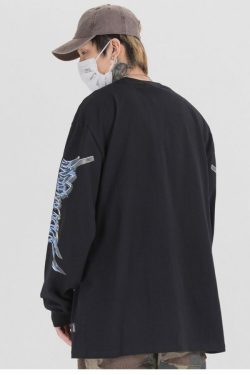 Y2K Angel Print Sweatshirt - Retro 90S Grunge, Summer Y2K Outfits, Pastel Goth Fashion