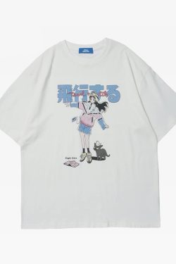 Y2K Anime Girl Shirt - Retro 90S Grunge, Pastel Goth, Summer Y2K Outfits, Popstar Vibes