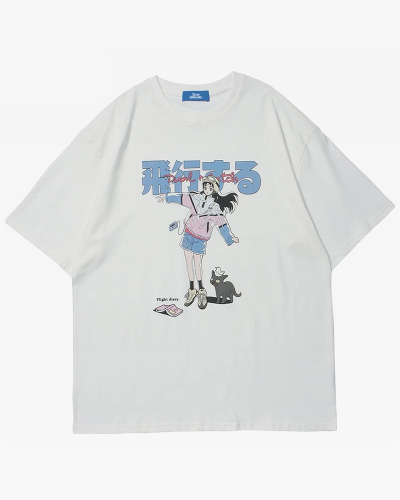 Y2K Anime Girl Shirt - Retro 90S Grunge, Pastel Goth, Summer Y2K Outfits, Popstar Vibes