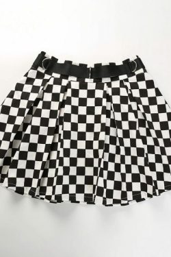 Y2K Black & White Check Skirt - 90S Grunge, Retro Summer Outfit, Y2K Party & Club Fashion