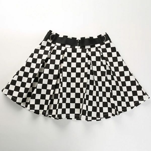 Y2K Black & White Check Skirt - 90S Grunge, Retro Summer Outfit, Y2K Party & Club Fashion Y2K Black & White Check Skirt - 90S Grunge, Retro Summer Outfit, Y2K Party & Club Fashion