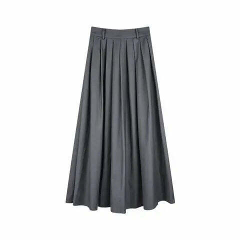 Y2K Black Pleated Maxi Skirt - High Waist, Spring & Autumn Retro 90S Grunge Fashion For Women Y2K Black Pleated Maxi Skirt - High Waist, Spring & Autumn Retro 90S Grunge Fashion For Women